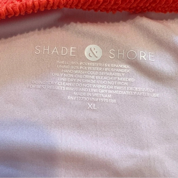 Shade & Shore Orange Crinkle Textured Halter Bikini Plus Size XL 38D Swimsuit - Picture 7 of 8